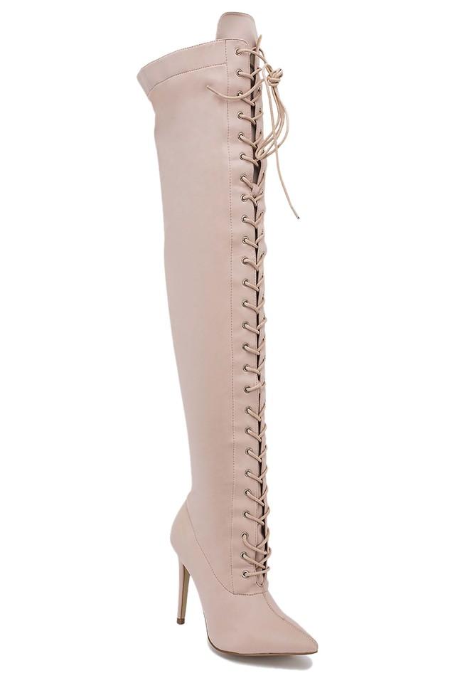 thigh high zipper boots