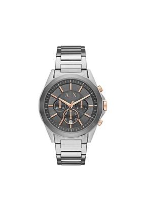 armani exchange men's drexler blue chronograph stainless steel watch