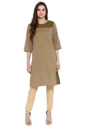 JUNIPER Womens Printed Embroidered Kurta With Trouser