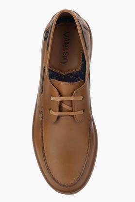 Mens Leather Lace Up Boat Shoes 