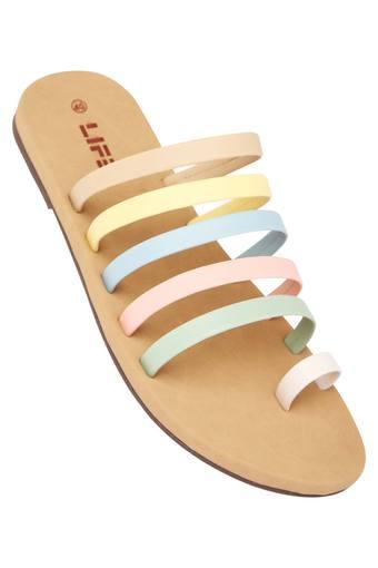 white flat slip on sandals