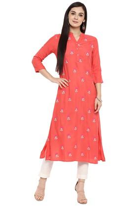 JUNIPER Womens Zari Embroidered Kurta With Pant - 204323763_9601
