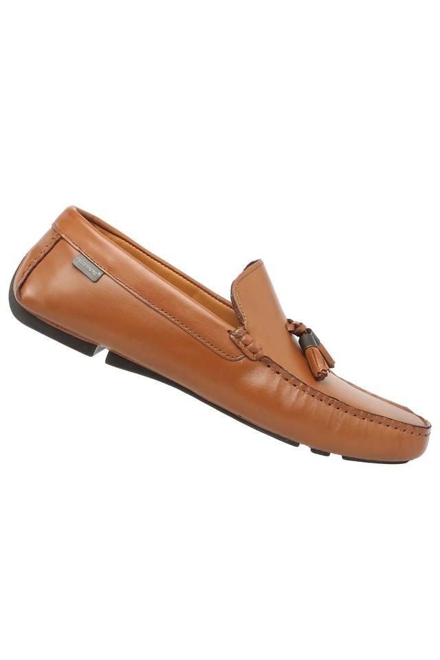 red tape tan casual loafers
