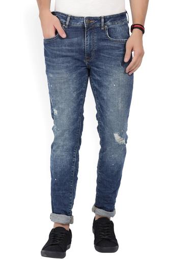 men stone wash jeans