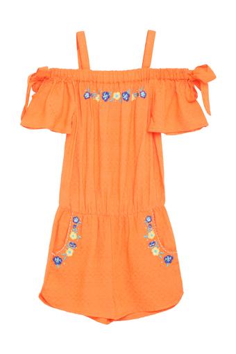 girls orange jumpsuit