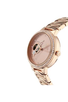titan automatic watch rose gold