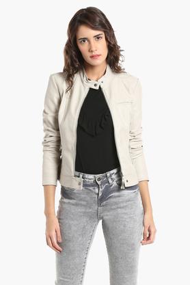 vero moda white leather jacket