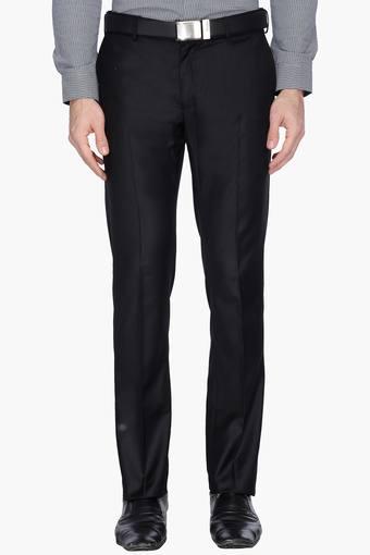 mens slim fit black formal trousers