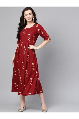 VARANGA - Maroon Ethnic Dresses - 2