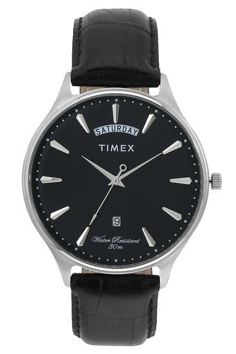 timex analog black dial men's watch