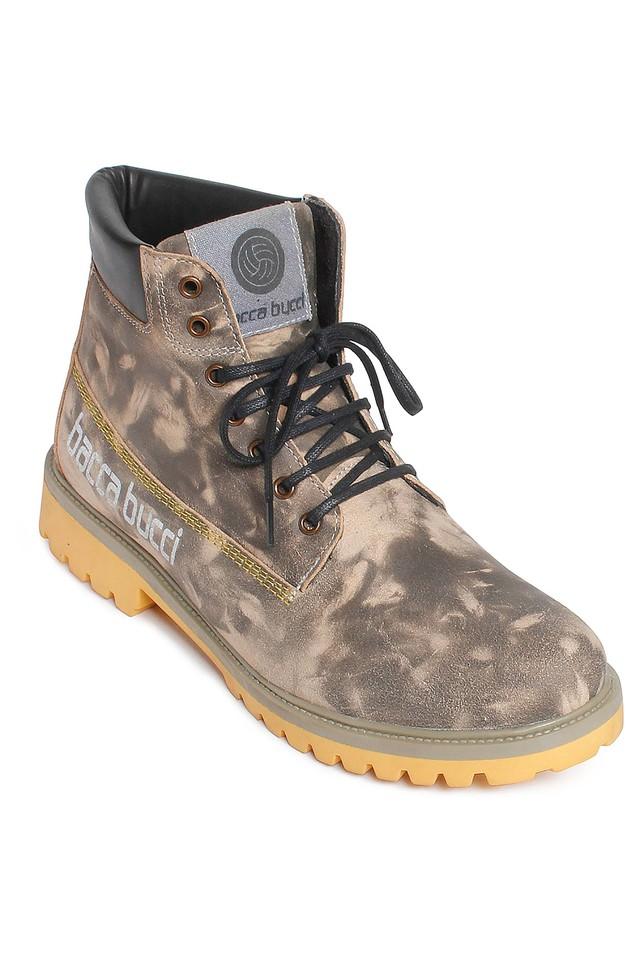 Buy BACCA BUCCI Olive Mens Leather Lace 