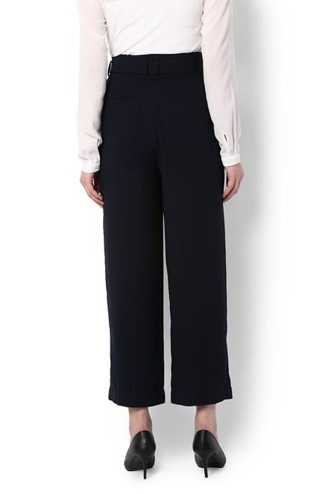 Womens 4 Pocket Solid Formal Pants 