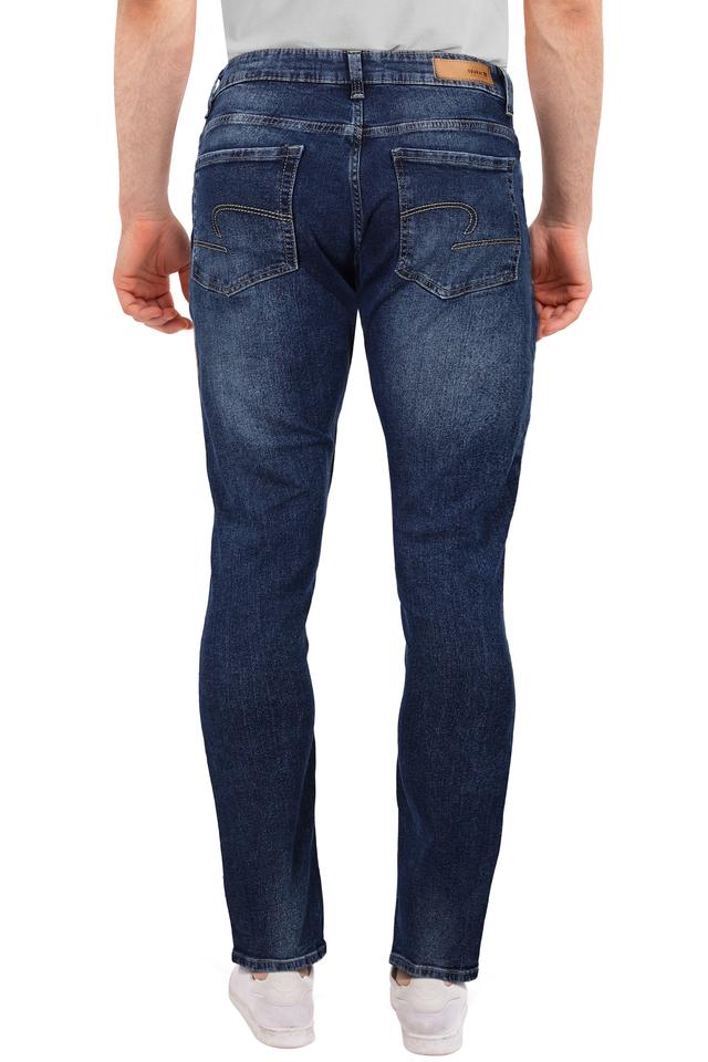 Mens Skinny Fit Whiskered Effect Jeans 