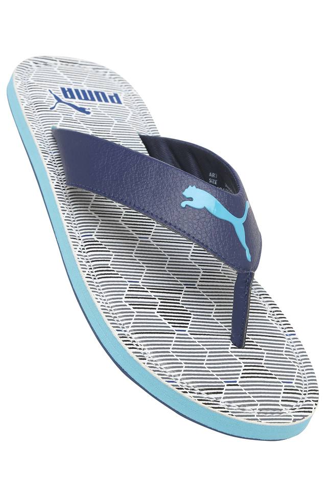 puma blue slippers