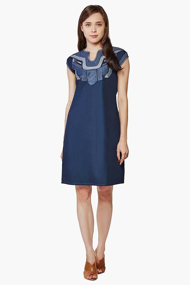 dress patch work neck