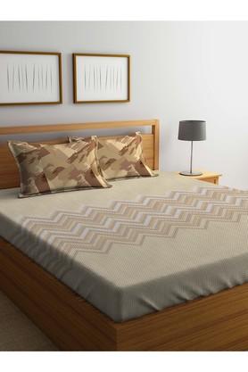 PORTICO Printed Double Bed Sheet With Pillow Cover - 203989981_9900