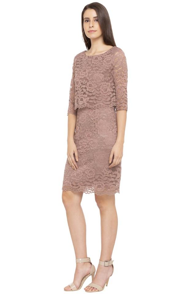 Lace Knee Length Dress with Boots