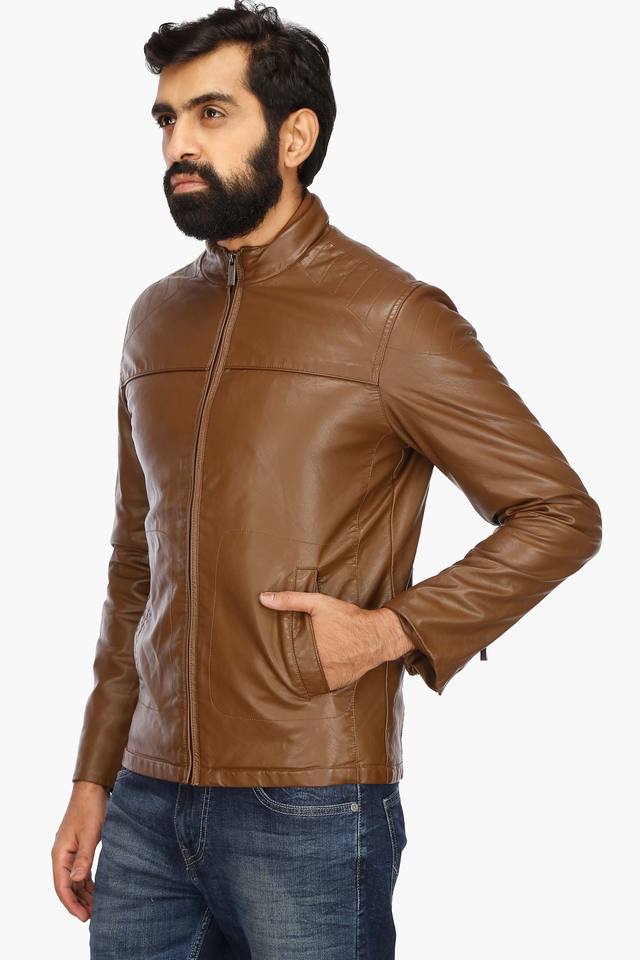 Buy OCTAVE Mens Zip Through Neck Solid Jacket Shoppers Stop