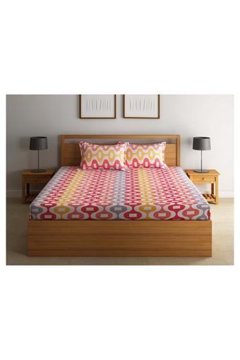 Buy Swayam Geometric Extra Large Double Bed Sheet With 2 Pillow