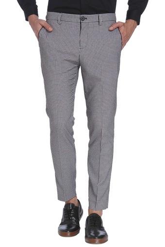 mens slim checked trousers