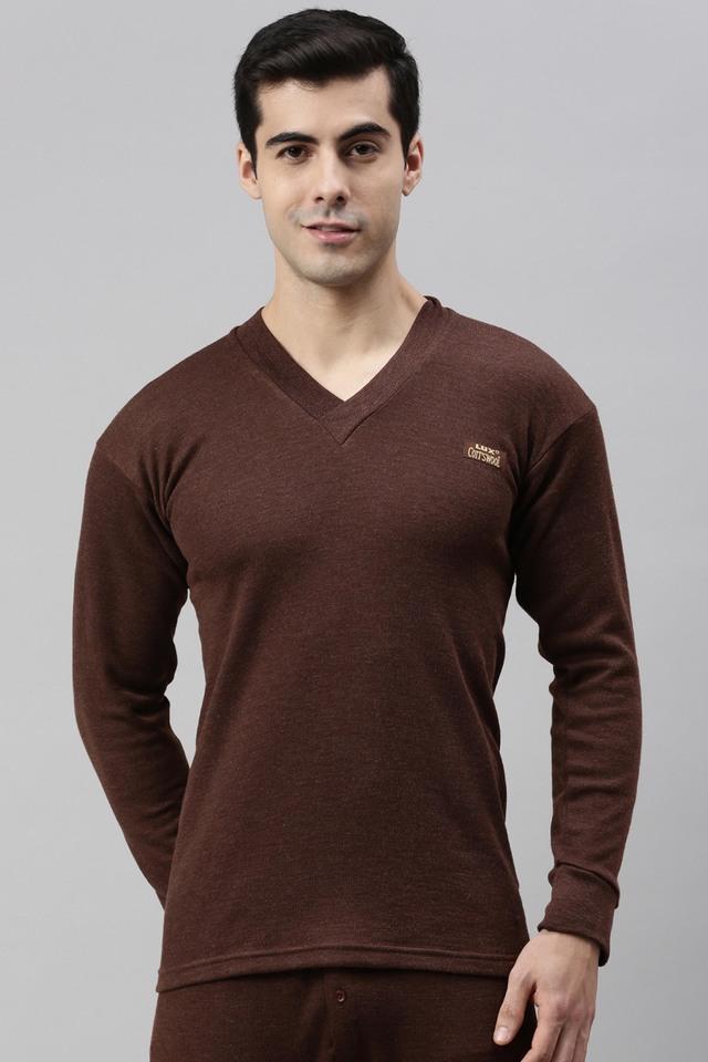 Buy LUX COTTS WOOL Solid Knit Regular Fit Men's Thermal