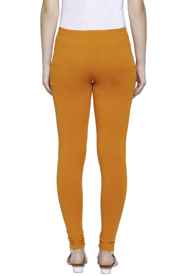 Light Orange color ladies cotton lycra premium leggings stitching-LGD23