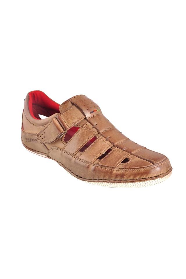Buy BUCKAROO Brown Crystal Leather Slipon Mens Sandals Shoppers Stop
