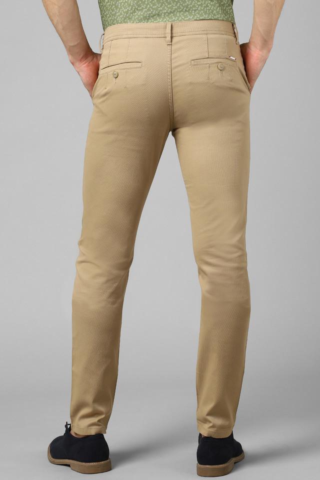 Buy LEE COOPER Brown Solid Cotton Slim Fit Mens Trousers | Shoppers Stop