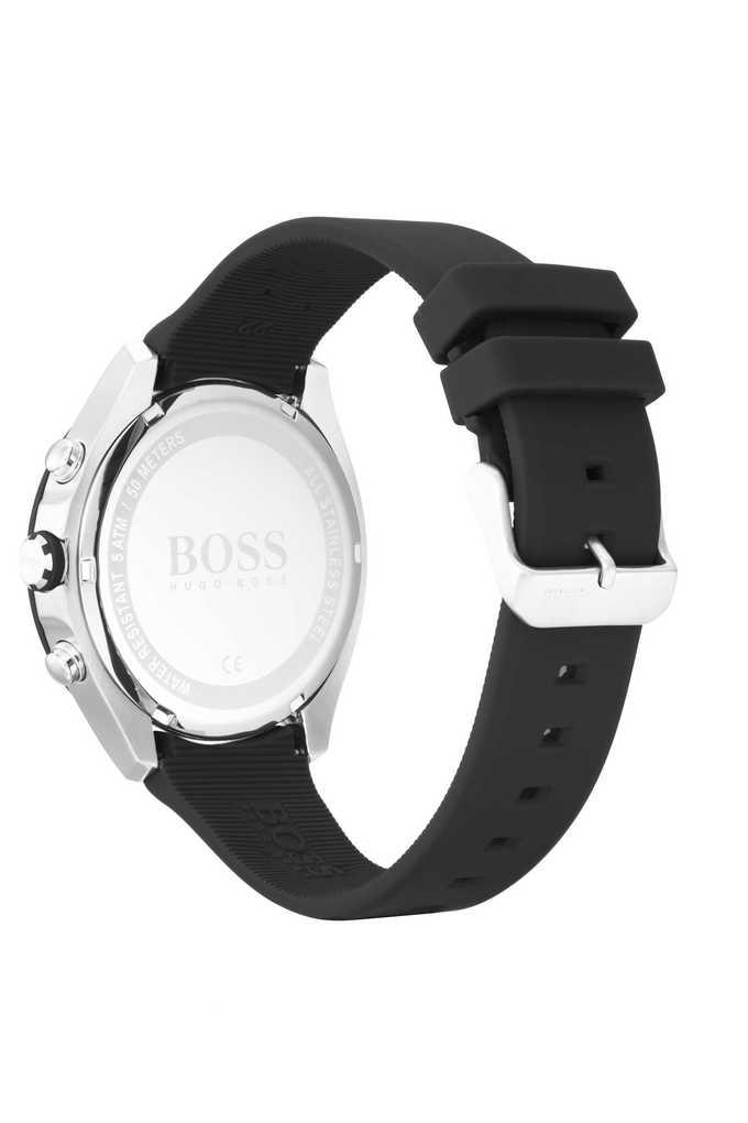 Buy BOSS Velocity Black Dial Silicone Chronograph Watch For Men