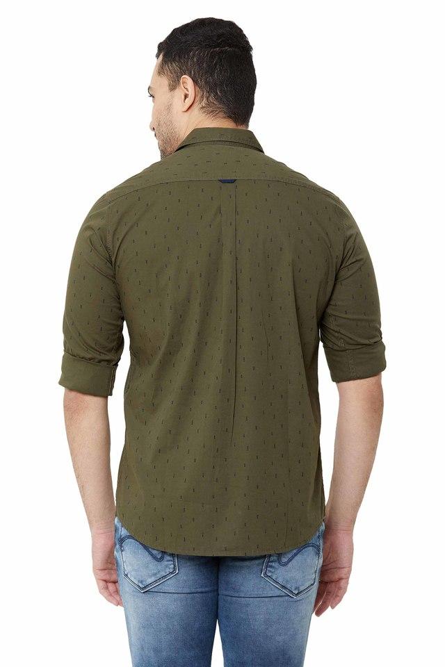 Olive green deals denim shirt