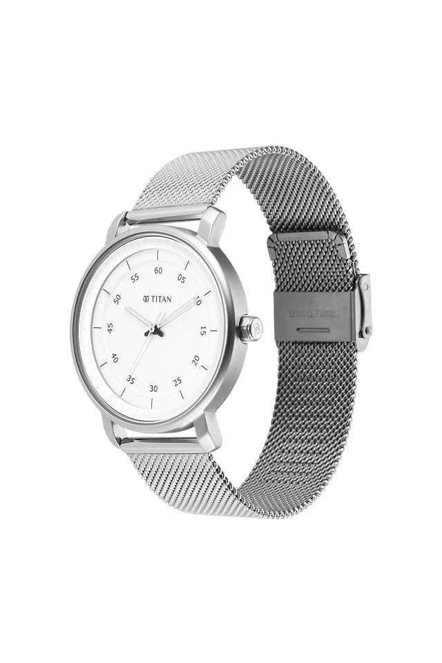 Titan silver metal analog on sale watch