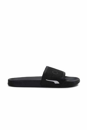 Mens all black outlet slides