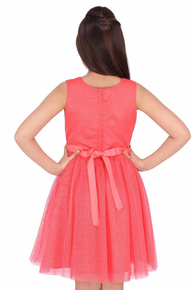 Buy CUTECUMBER Pink Embellished Glitter Net Round Neck Girls Party Wear Dress Shoppers Stop