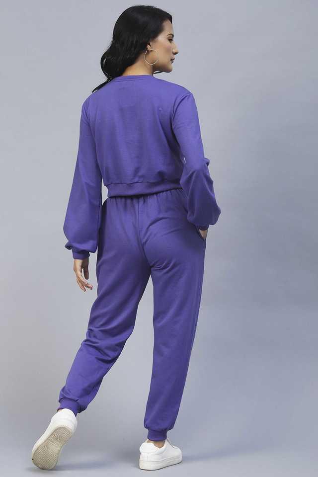 Purple tracksuit womens hot sale