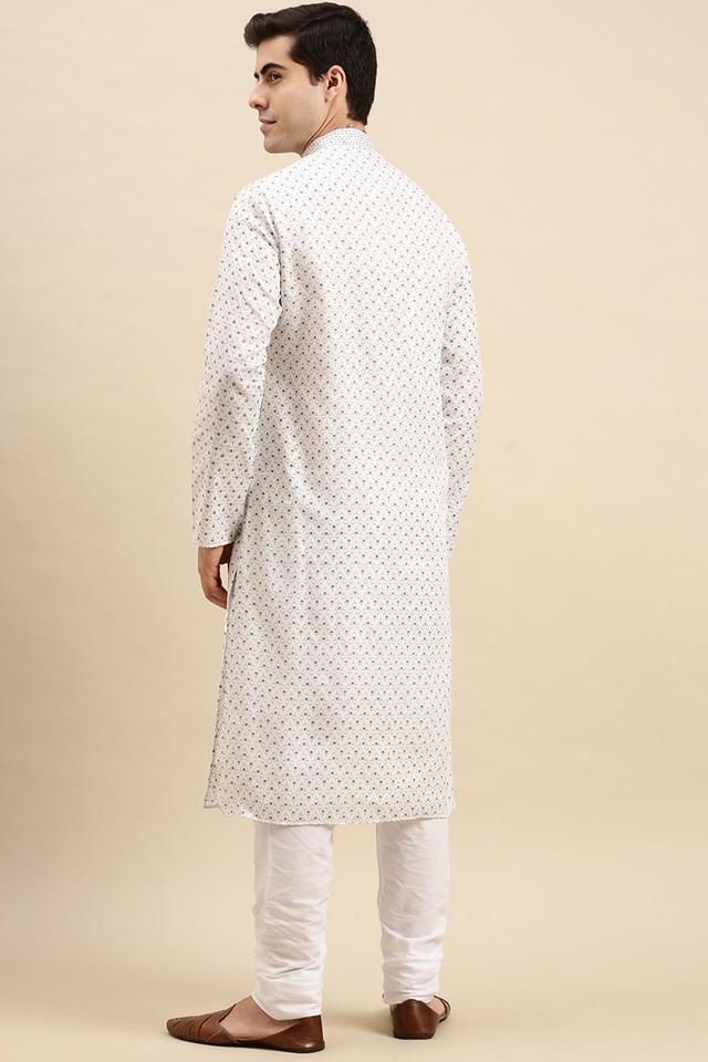 White kurta pyjama online set