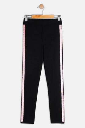 ZARA Black Straight Fit Pants with White Stripe