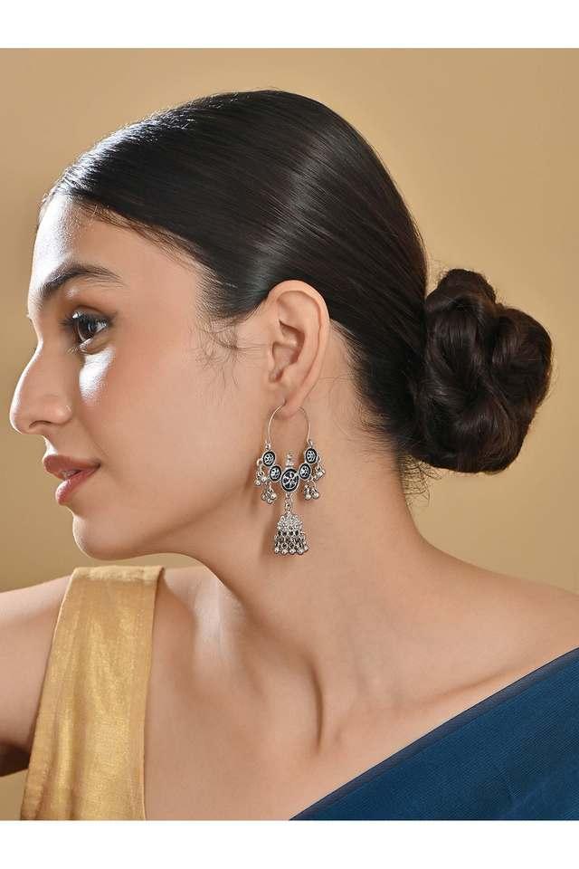 Buy AYESHA Silver Plated Jhumka Earrings For Women Shoppers Stop