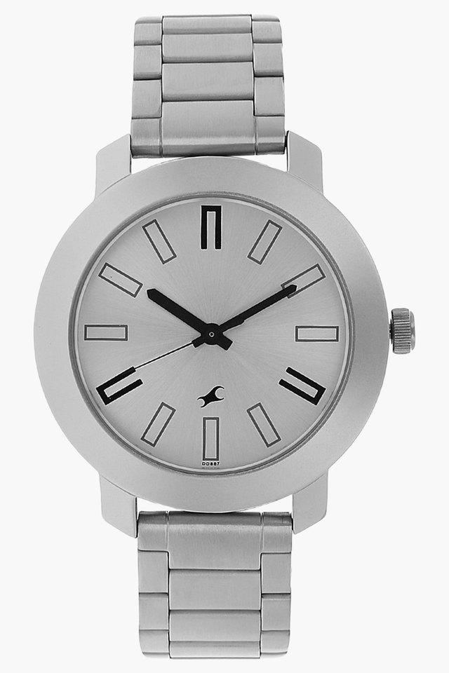 Mens Silver Dial Analogue Watch