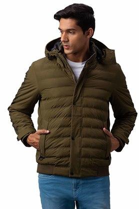 Mens Regular Fit Solid Winter Jacket