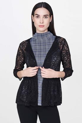 Ladies black hot sale lace jacket