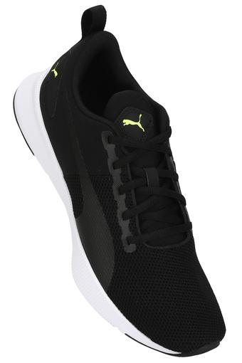 puma black mesh sports shoes
