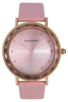 Buy GIORDANO Womens Pink Dial Leather Analogue Watch R4010 33