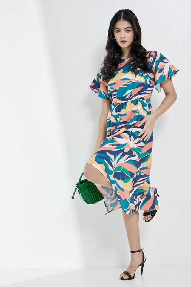 Buy INFUSE Printed Polyester Casual Wear Women s Knee Length Dress