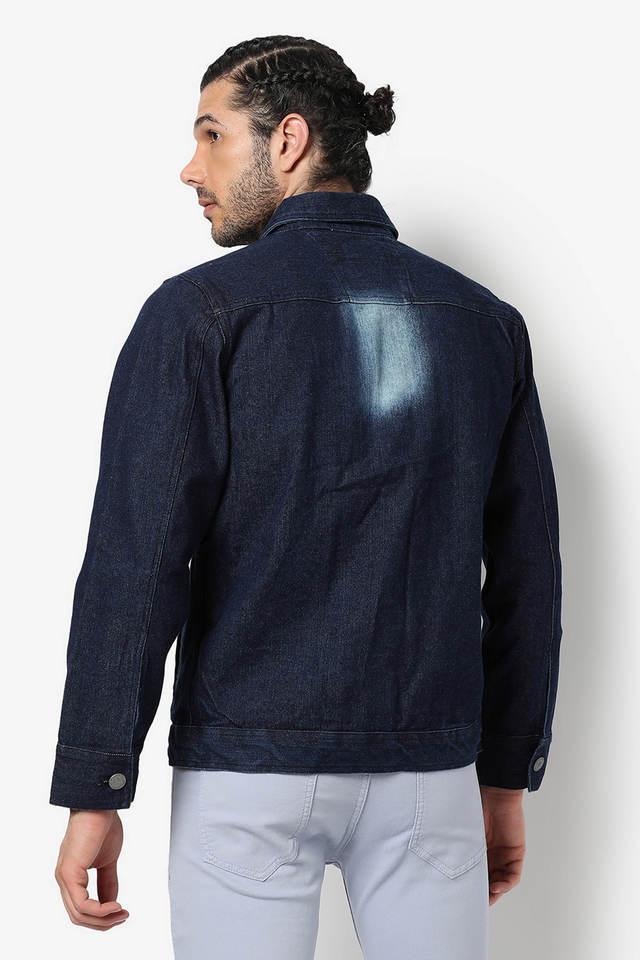 Light Blue Heavily Washed Denim Jacket - Mens Wear | Campus Sutra -  Campussutra