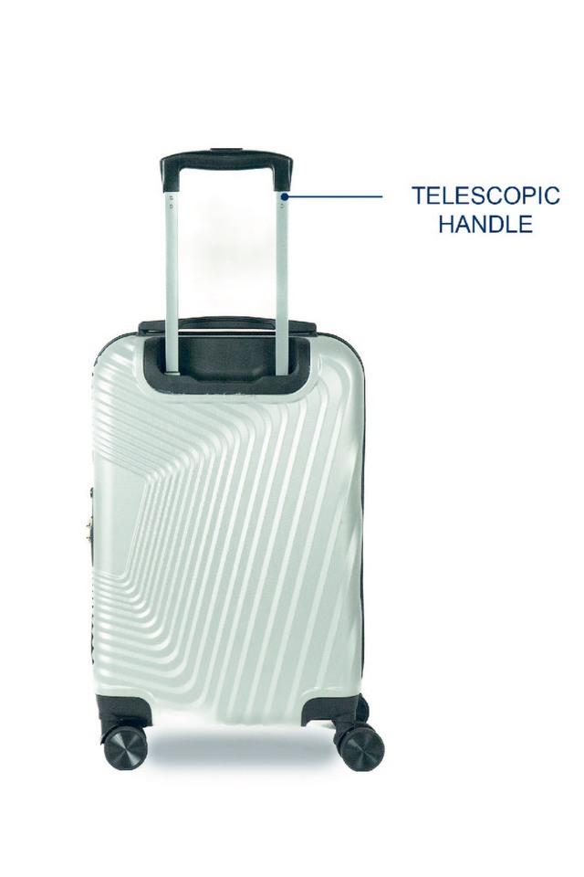 Buy CARRIALL Notch Polycarbonate (55 cm)Silver Cabin Trolley Bag With 8