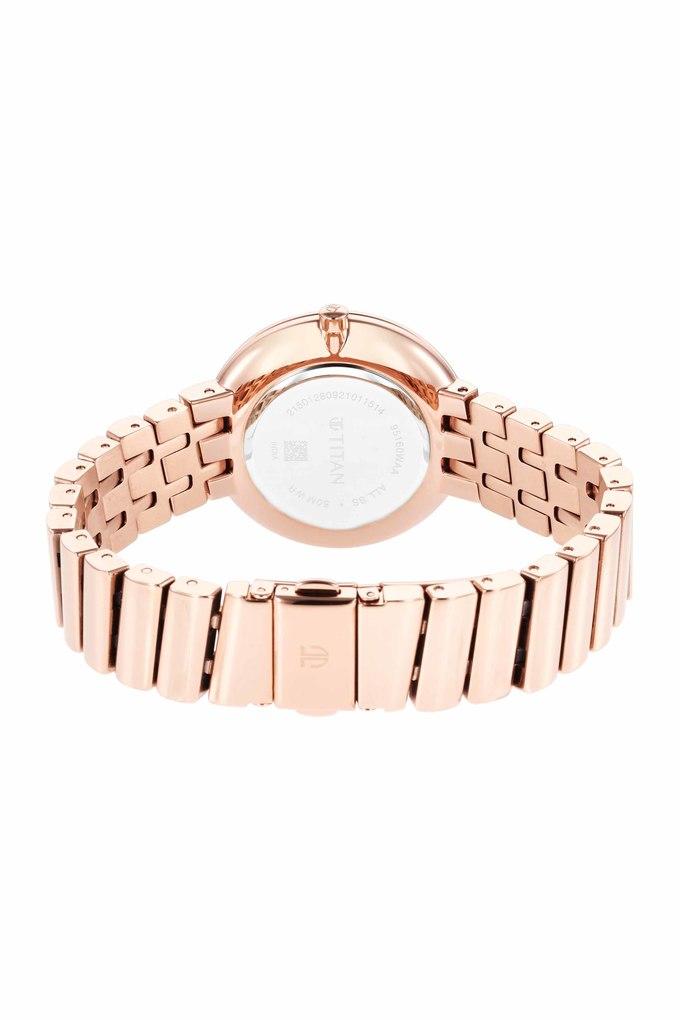 Buy TITAN Womens Rose Gold Copper Dial Stainless Steel