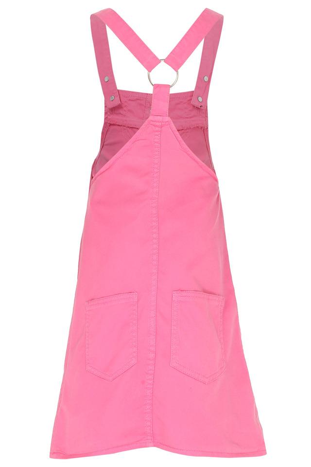 Buy Button It Up Pink Dungaree Dress for Women Online in India