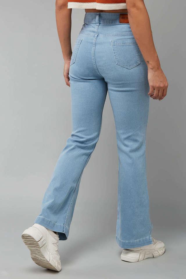 Buy DOLCE CRUDO Light Blue Acid Wash Denim Relaxed Fit Women's Jeans