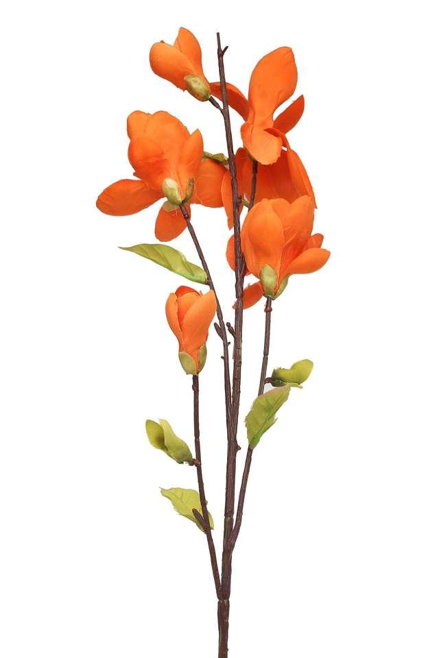 Buy IVY Orange Magnolia Stem Artificial Flowers Shoppers Stop