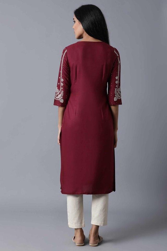 W -  Maroon Kurtas - Main